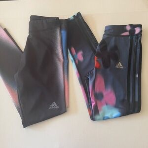 Girls ADIDAS leggings 2 PAIR LOT Aeroready Girls M 10-12